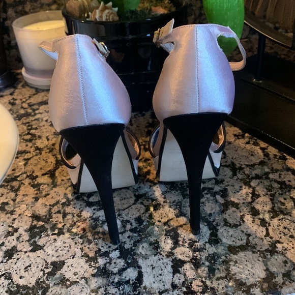 Andrea high heels size 6 old pink & black - Picture 6 of 10